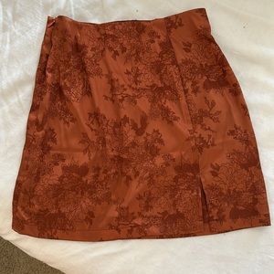 Faux silk mini skirt